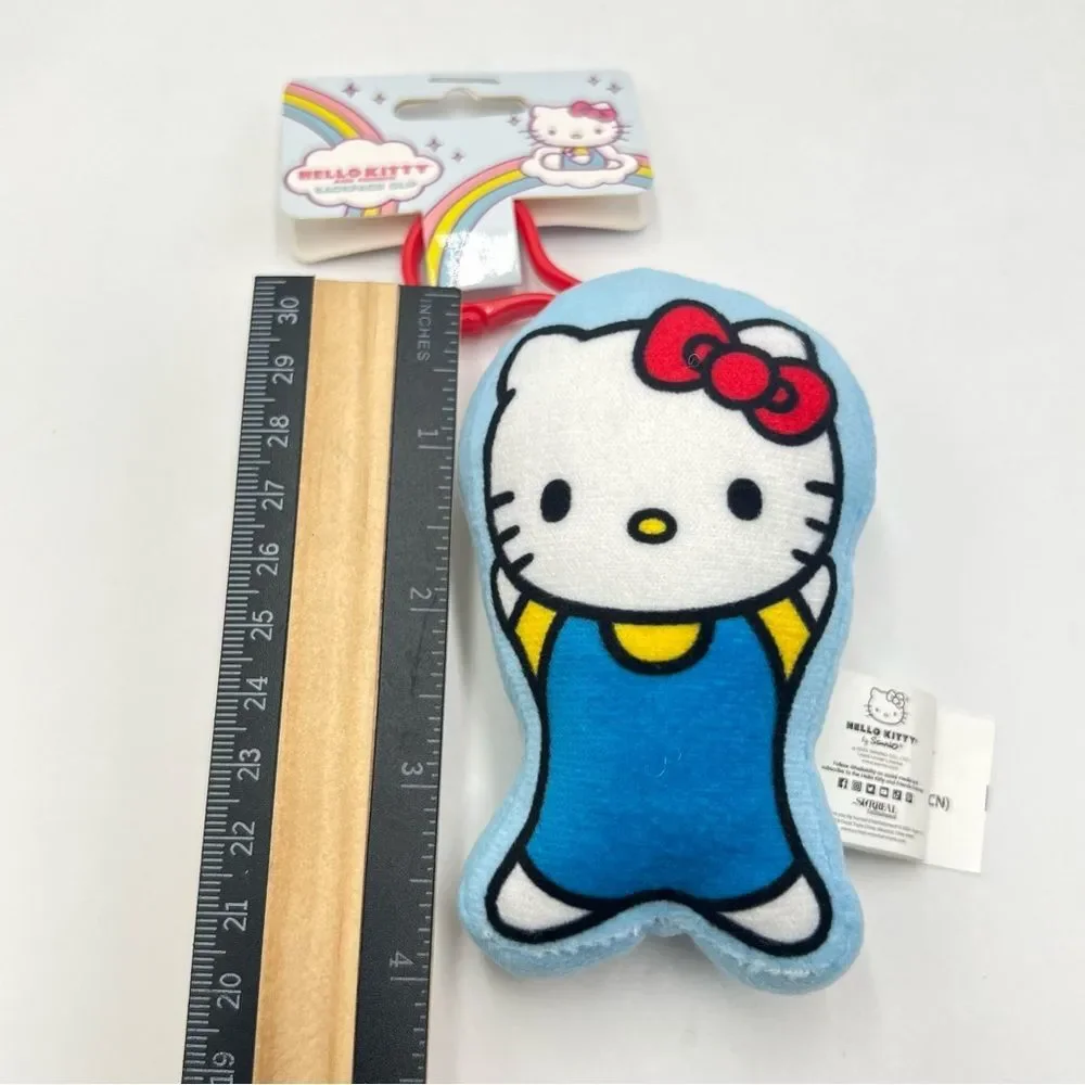 New HELLO KITTY‎ Sanrio Licensed 2023 Cute Plush Backpack Clip Blue Red White